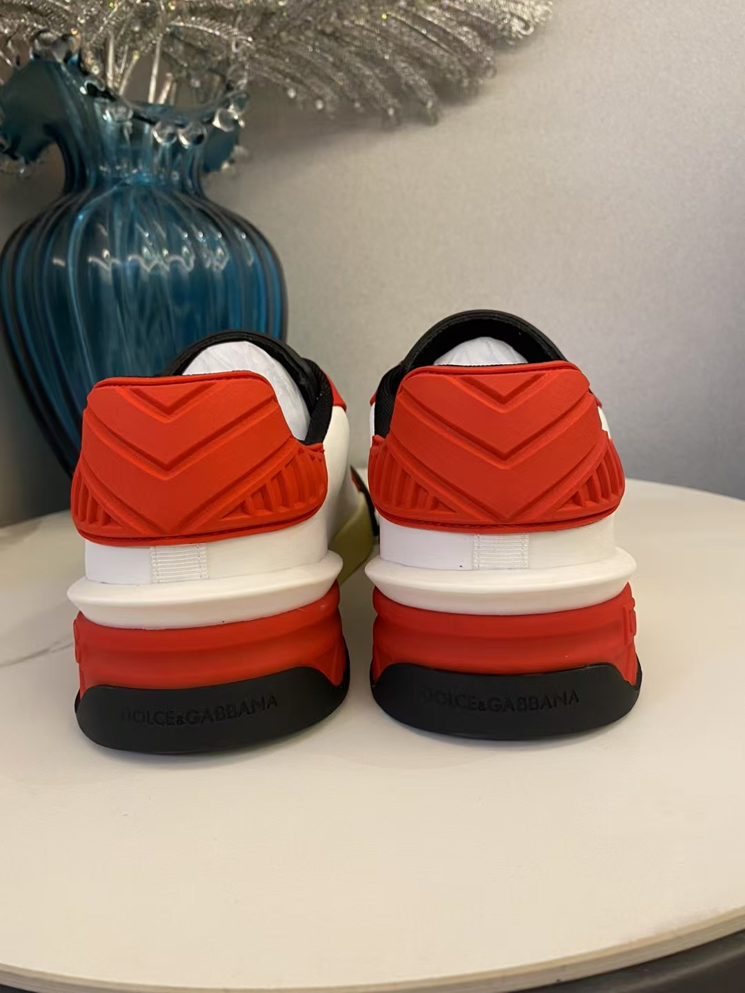 Dolce & Gabbana Leather Sport Sneakers Red