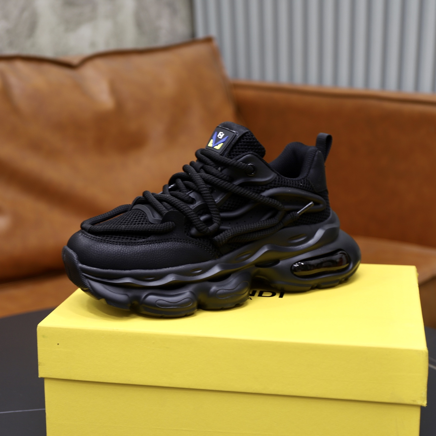 Fendi Breathable Chunky Sneakers Black