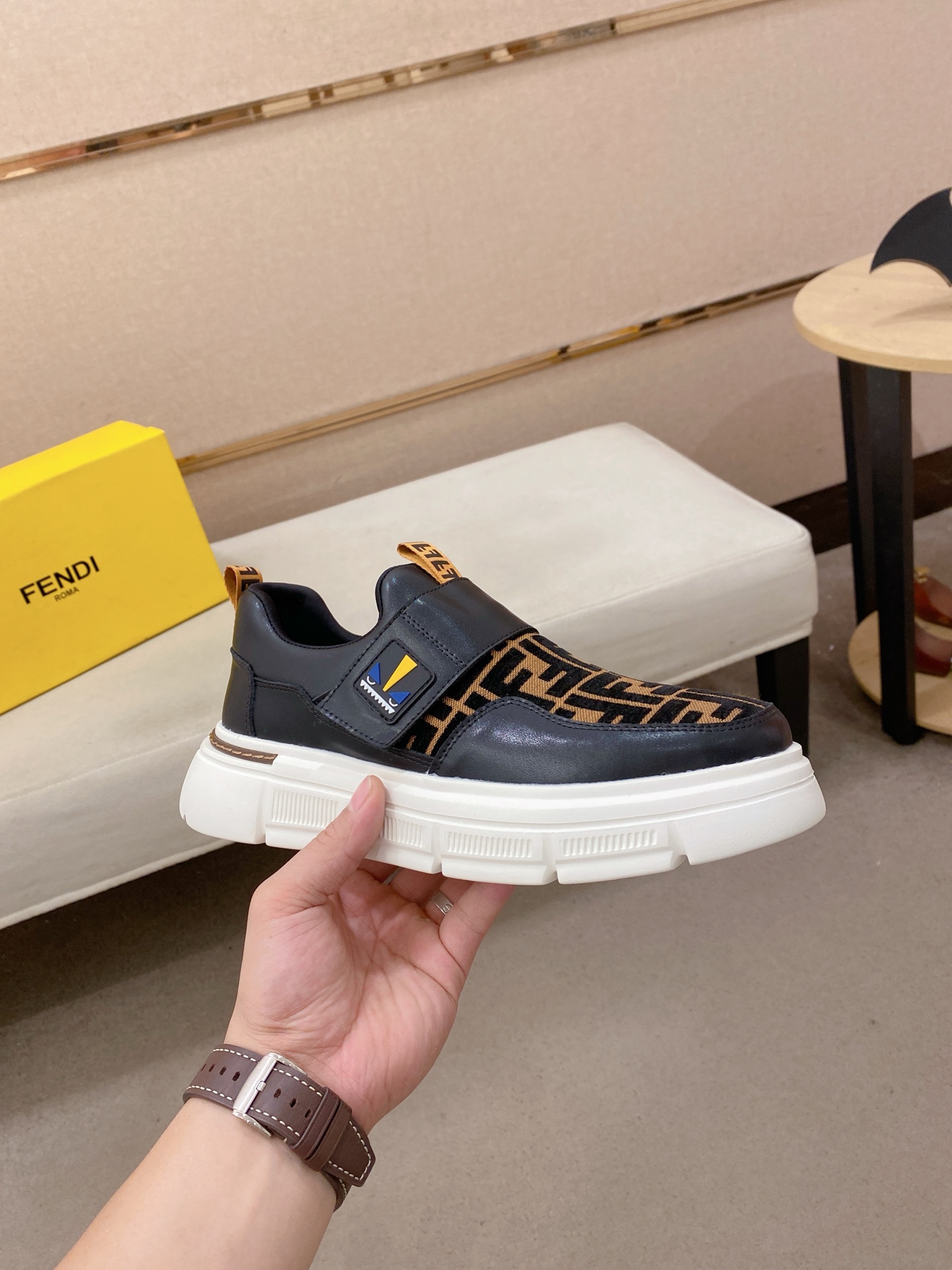Fendi FF Slip-On Sneakers Black