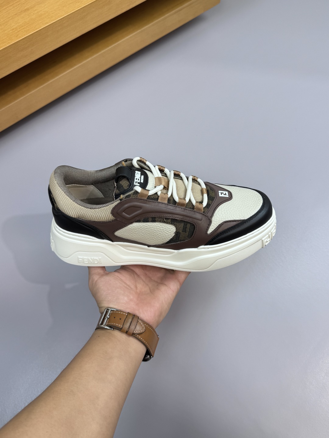 Fendi Leather FF Sneakers Multicolor