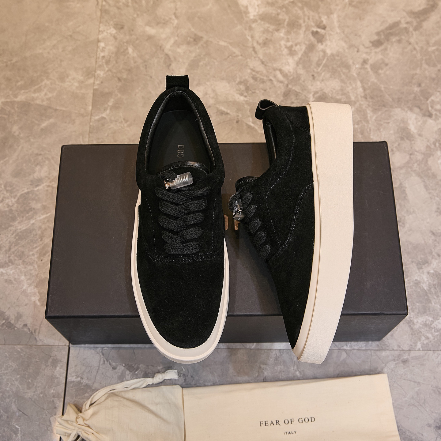 Fear of God FOG 101 Suede Skate Sneakers Black