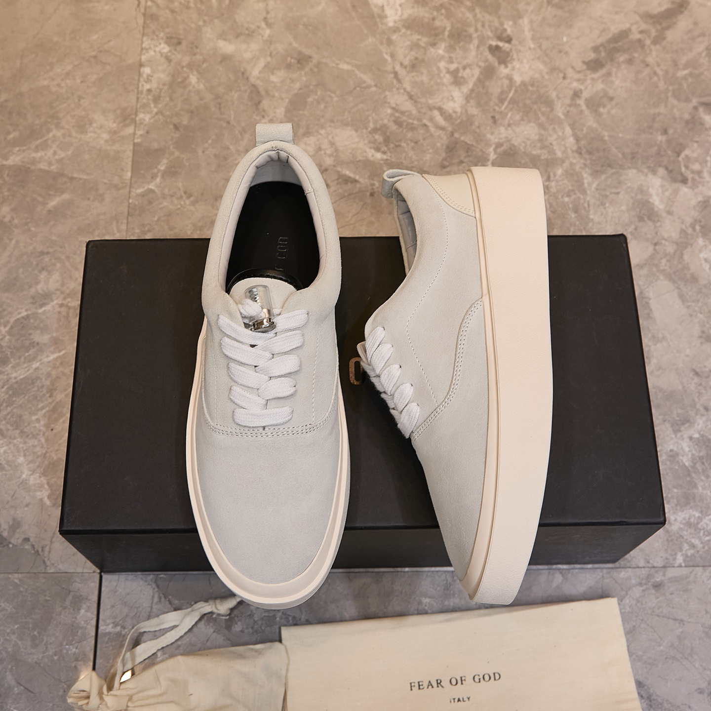 Fear of God FOG 101 Suede Skate Shoes Light Grey