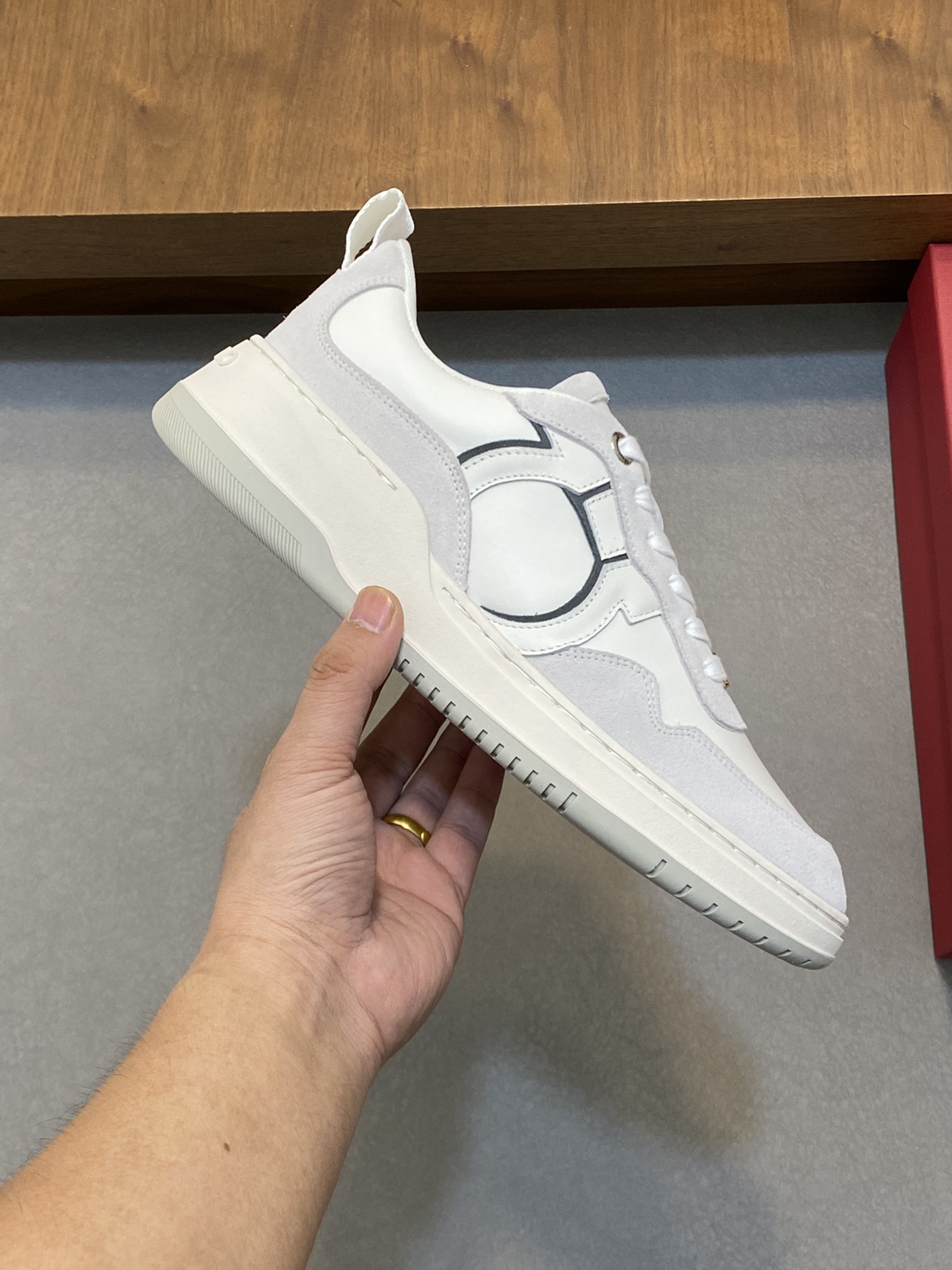 Ferragamo Gancini Low Sneakers White