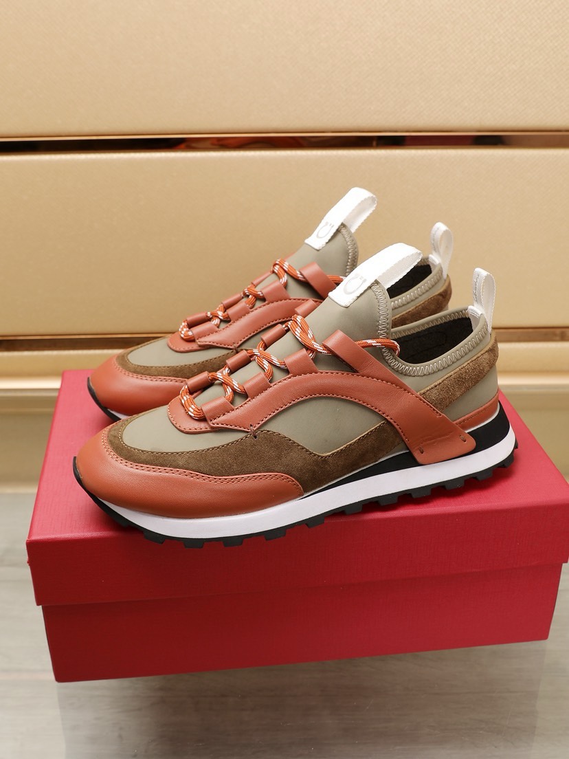 Ferragamo Leather Runner Sneakers Multi-Color