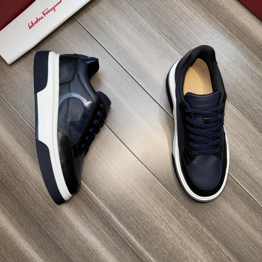 Ferragamo Napa Leather Sneakers Black