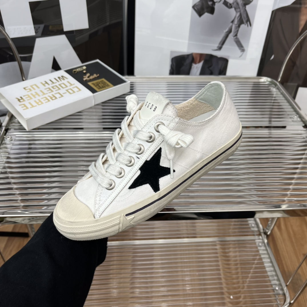 Golden Goose VSTAR2 Canvas Sneakers White/Black Star