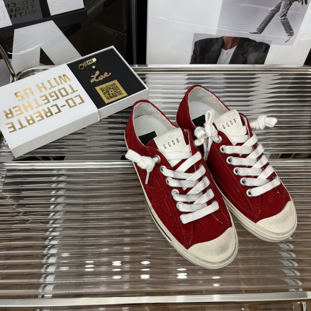 Golden Goose VSTAR2 Canvas Sneakers Velvet Red