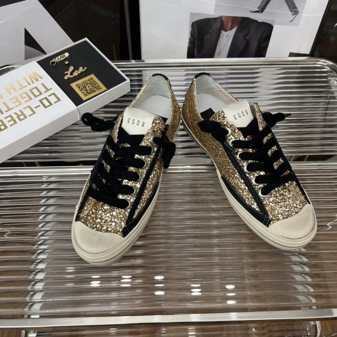 Golden Goose VSTAR2 Glitter Sneakers Gold