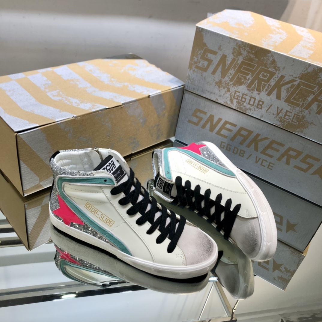 Golden Goose GGDB Slide High-Top Sneakers Multicolor