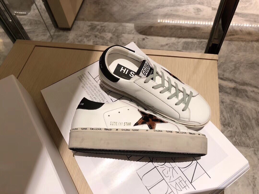 Golden Goose Hi Star Platform Sneakers White/Black