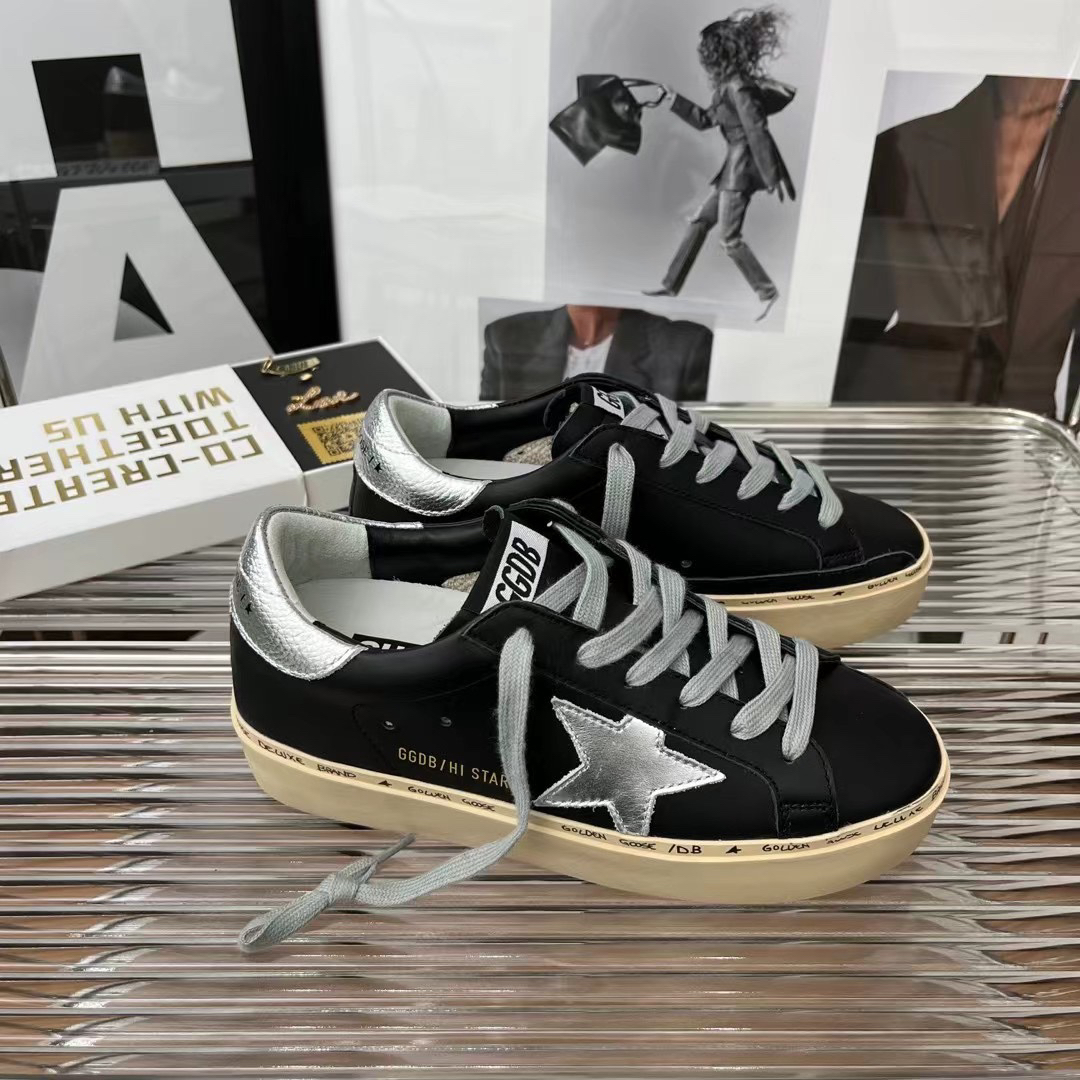 Golden Goose Hi Star Platform Sneakers Black/Silver