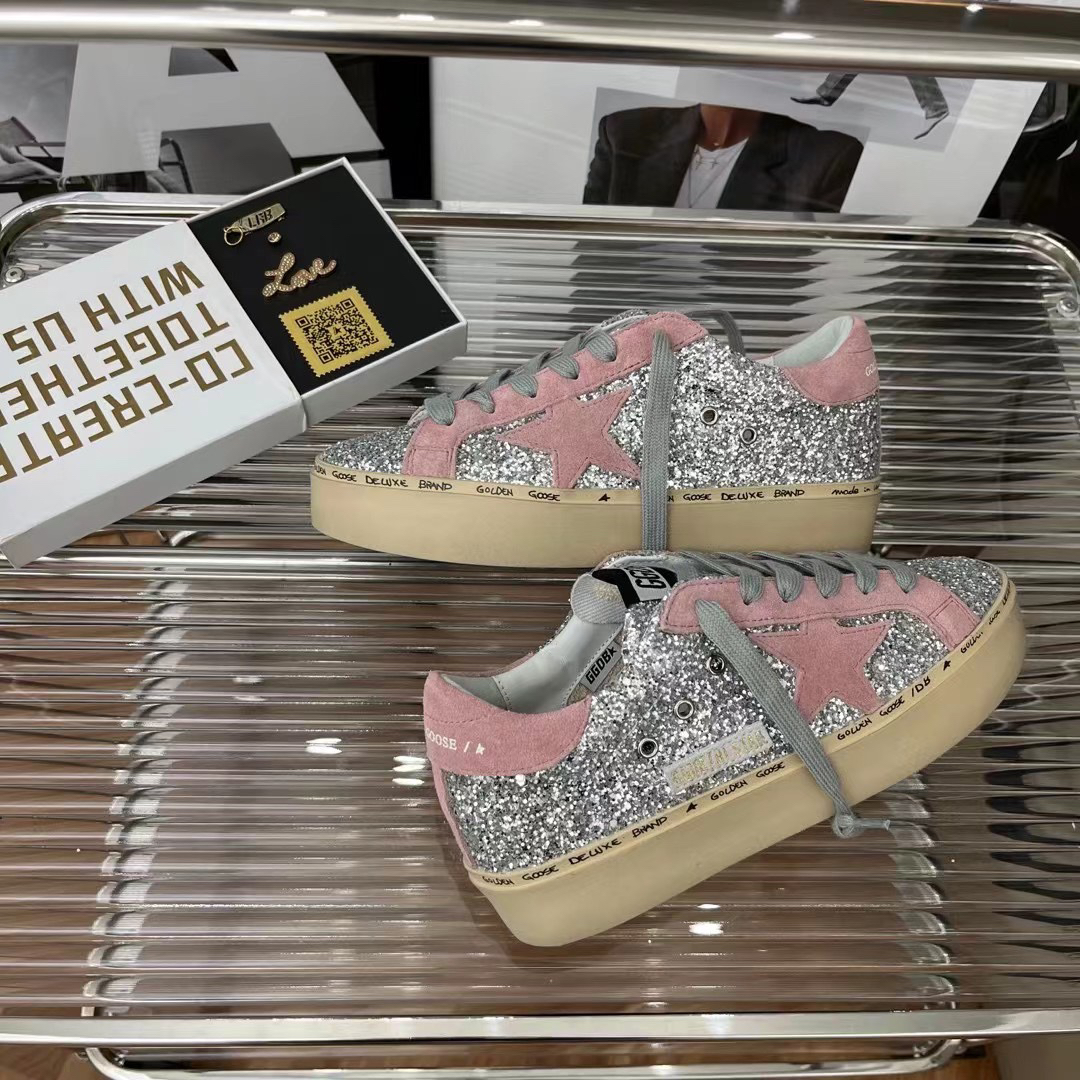 Golden Goose Hi Star Glitter Sneakers Pink