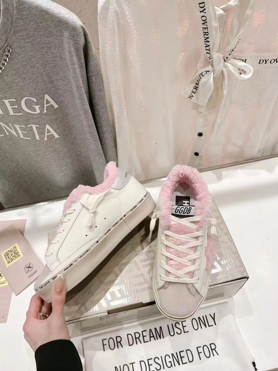 Golden Goose Hi Star Wool Lined Sneakers Pink