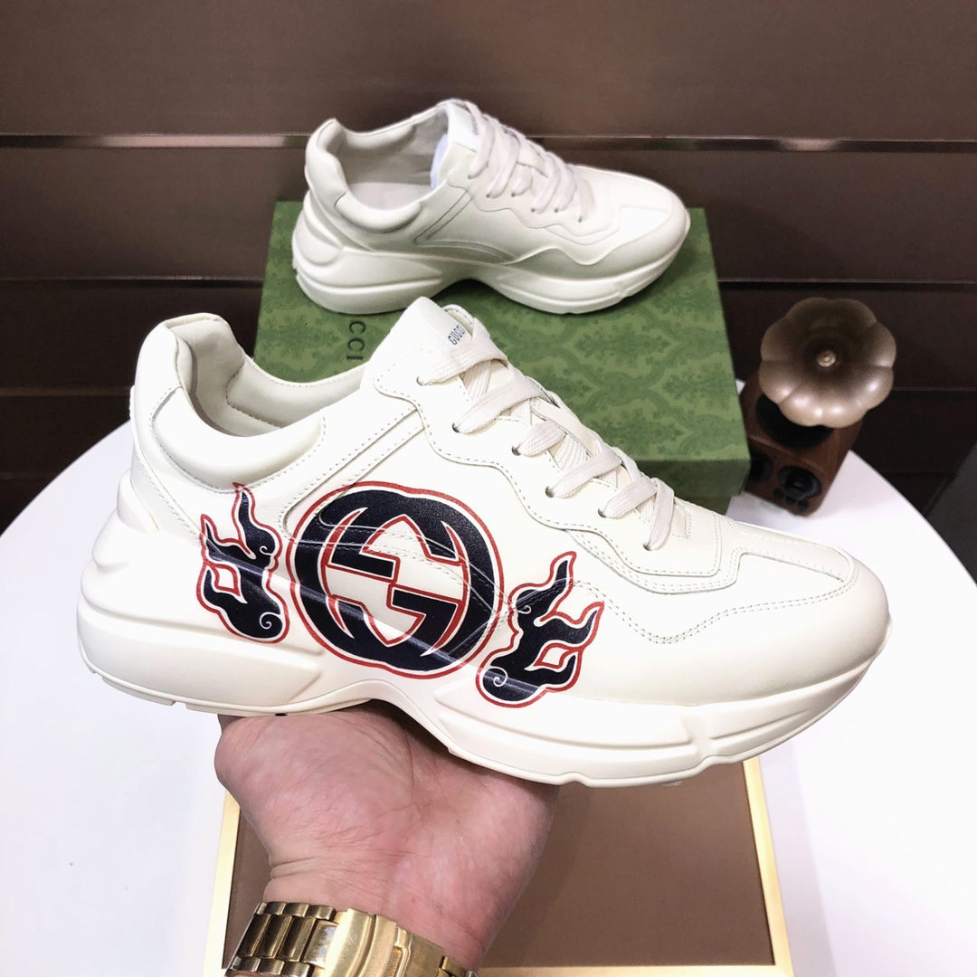 Gucci Rhyton Logo Dad Sneakers Off-White