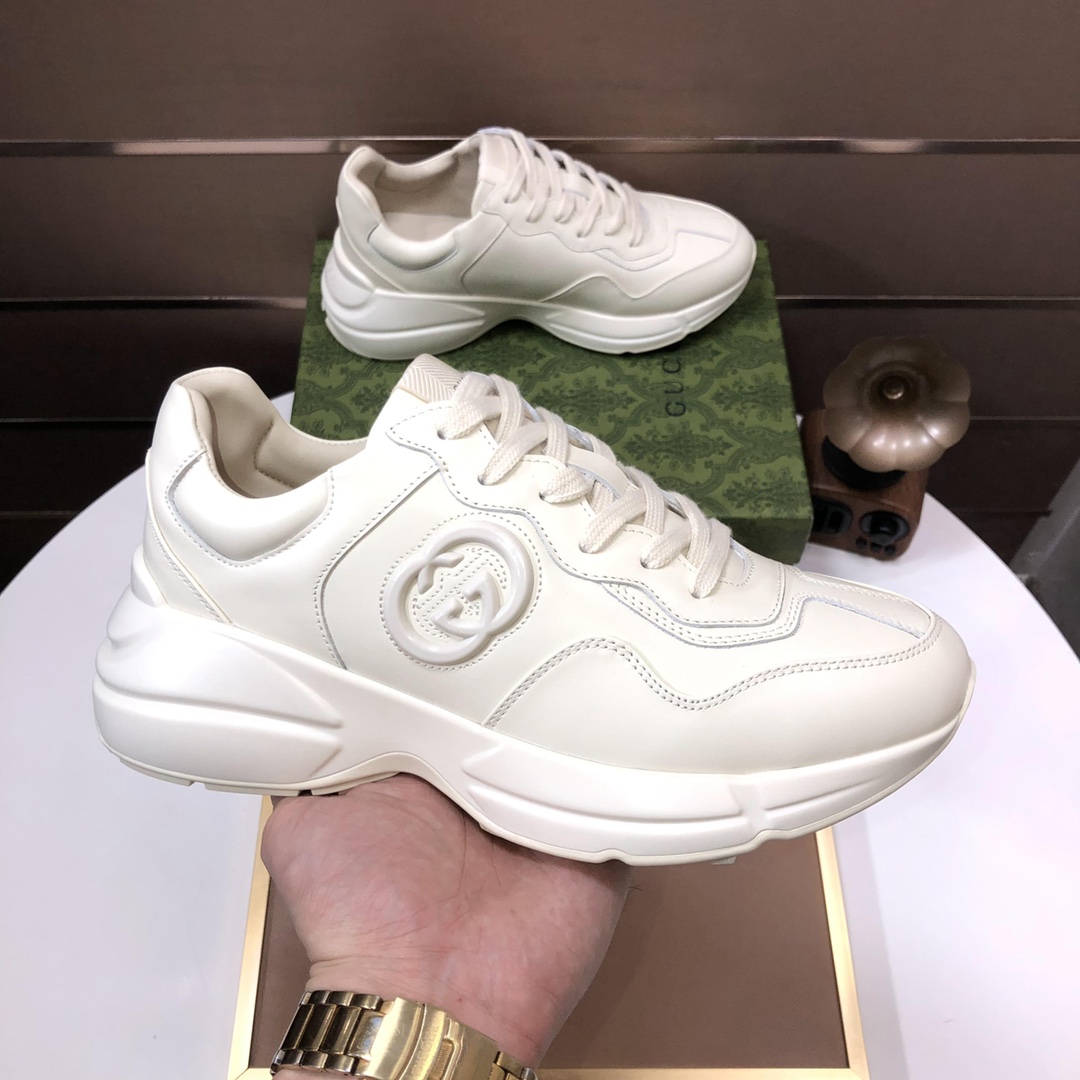 Gucci GG Logo Chunky Sneakers Beige