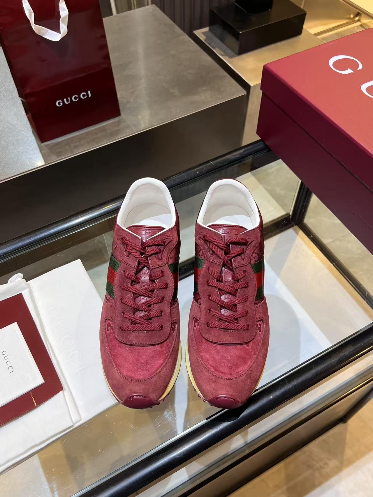 Gucci Re-Motion Platform Sneaker Burgundy