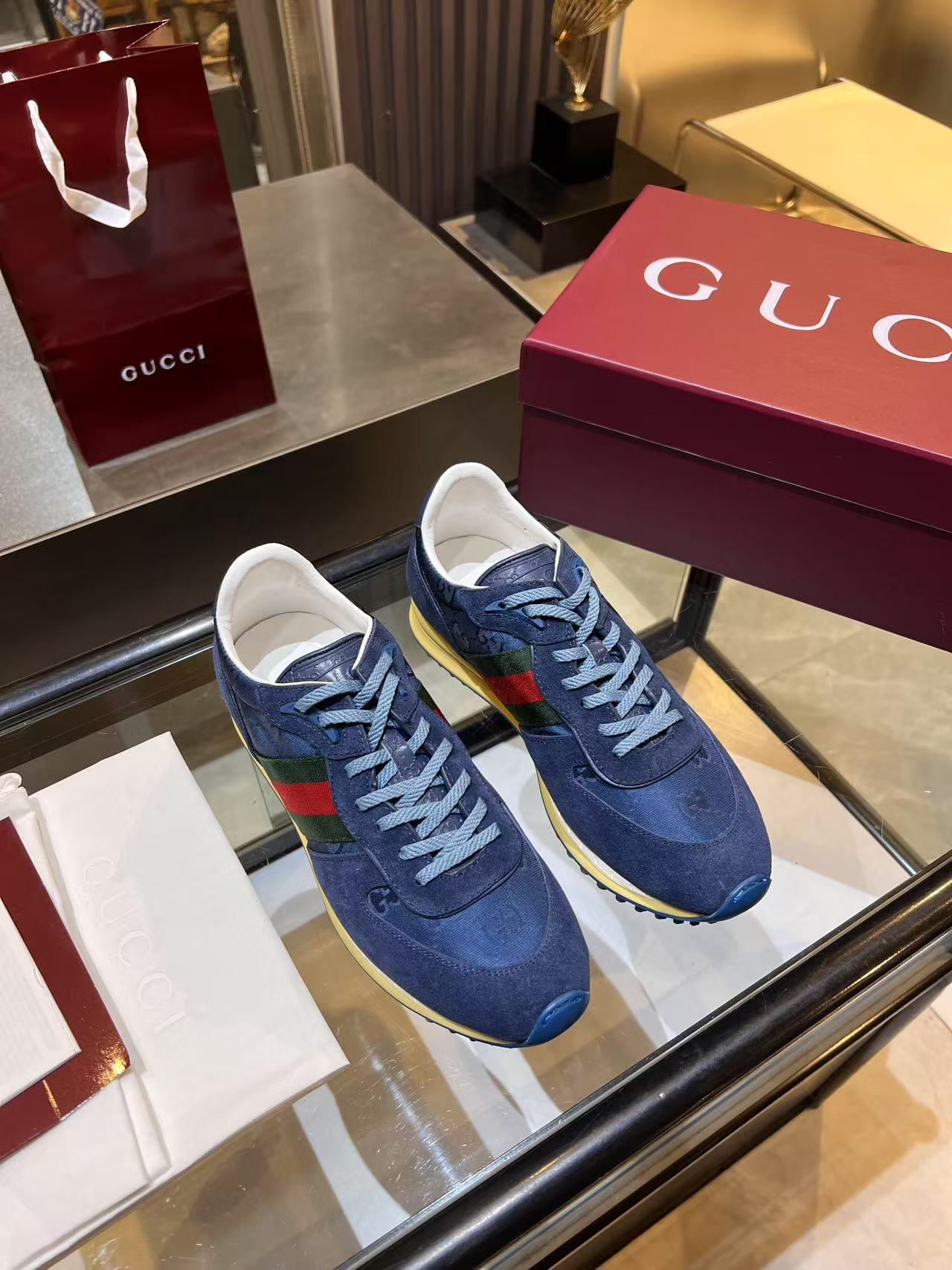 Gucci Re-Motion Platform Sneakers Navy