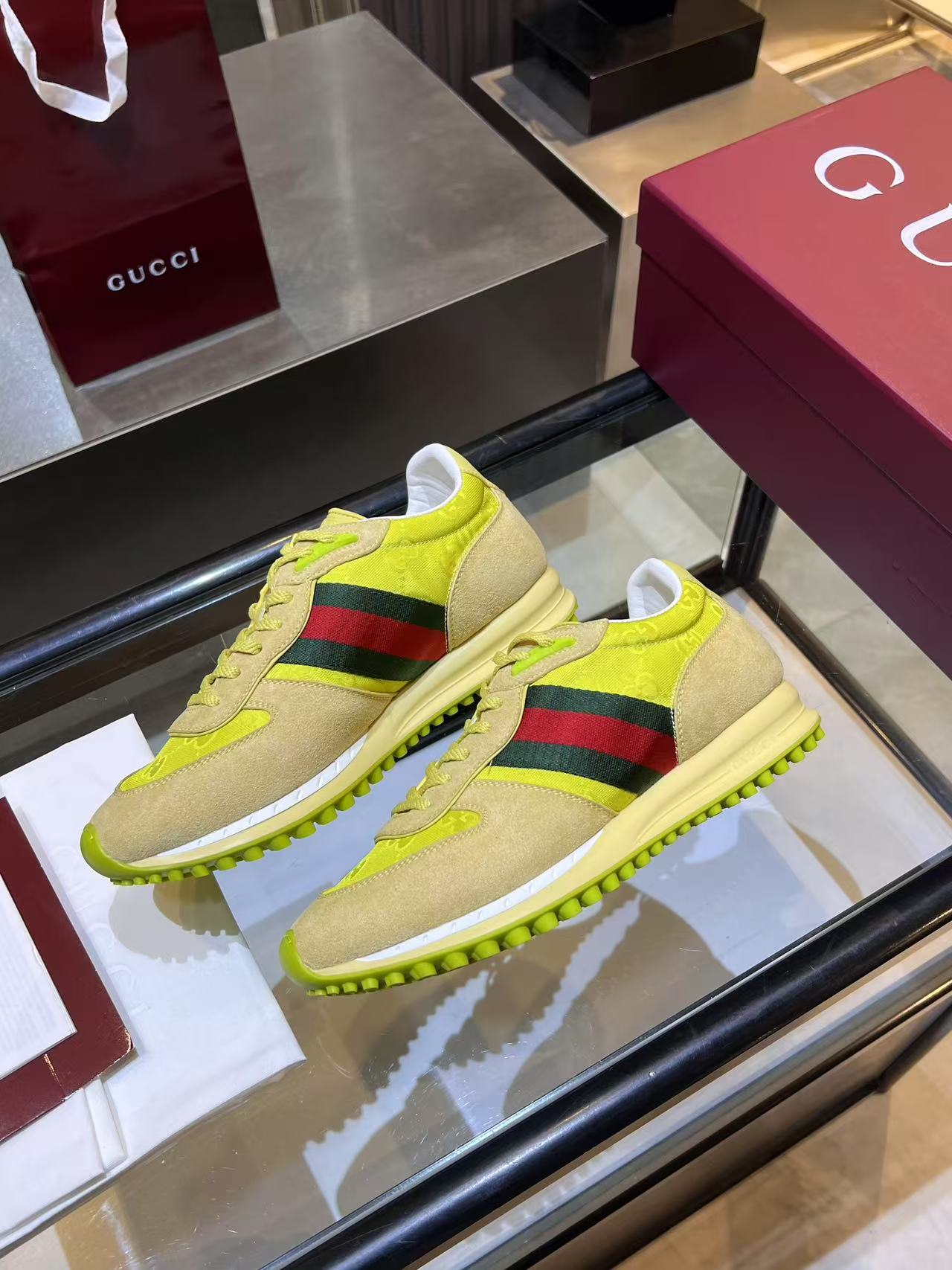 Gucci Re-Motion Platform Sneakers Lime