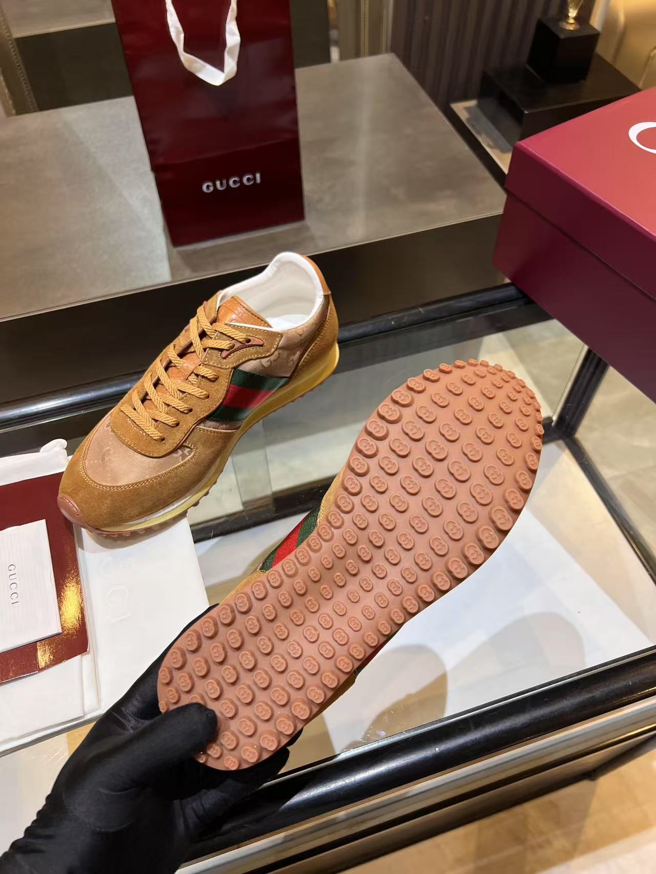 Gucci Re-Motion Platform Sneakers Khaki