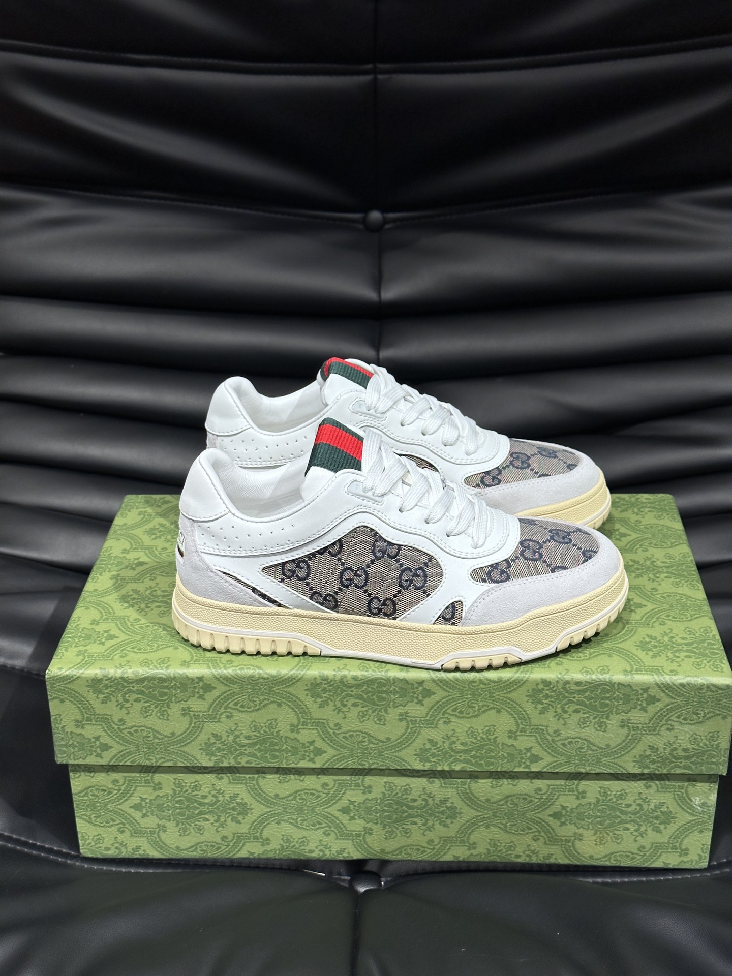 Gucci Re-Web GG Canvas Leather Sneakers White
