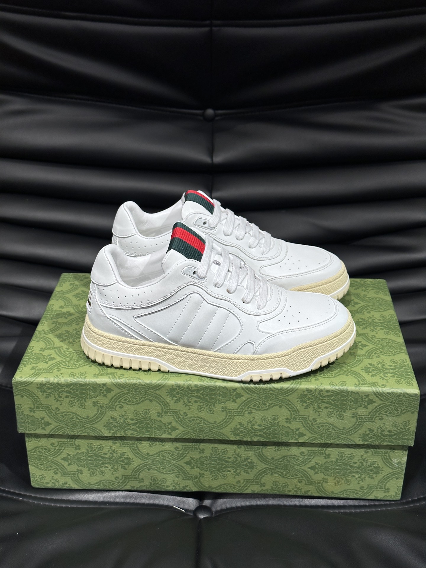 Gucci Re-Web Leather Sneakers White
