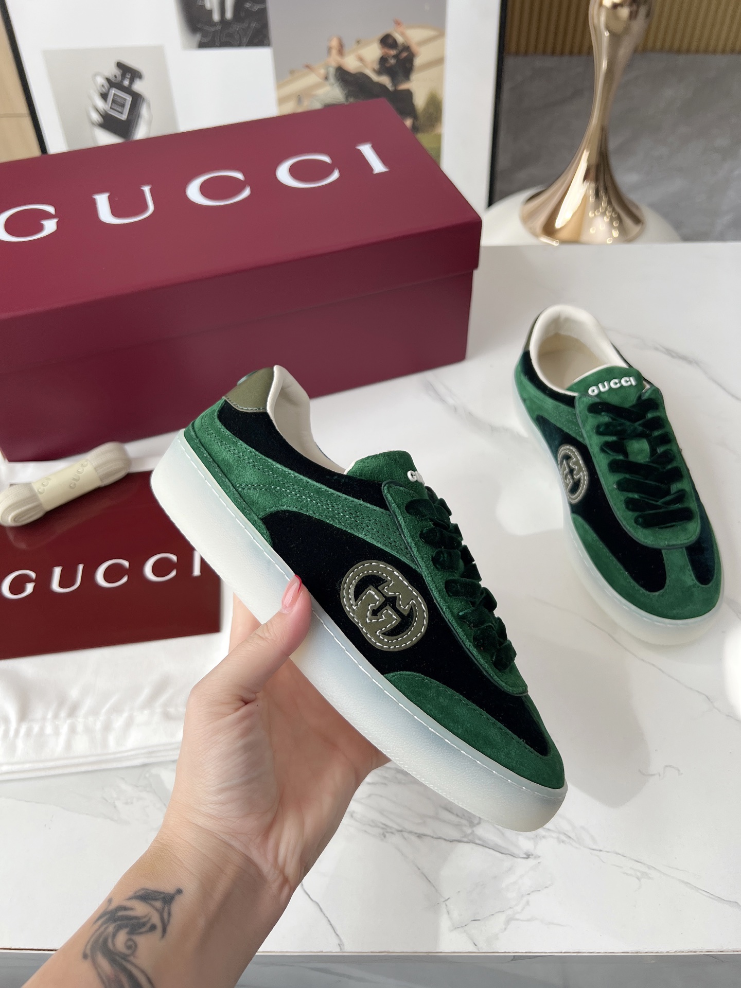 Gucci GG Trainer Sneakers Green