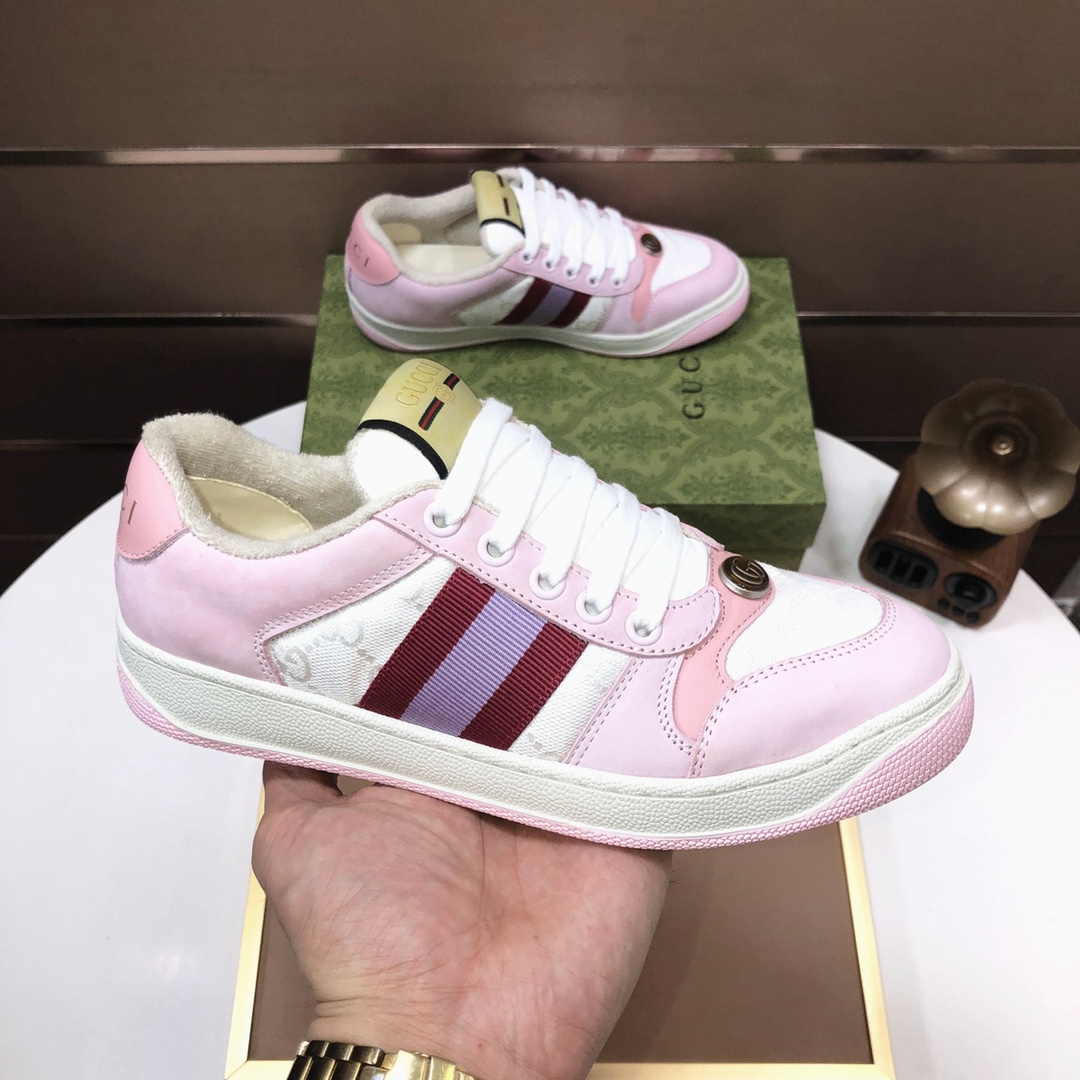 Gucci GG Web Low-Top Sneakers Pink