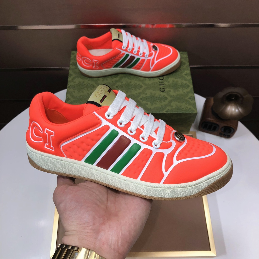 Gucci Low-Top Tennis Sneakers Orange