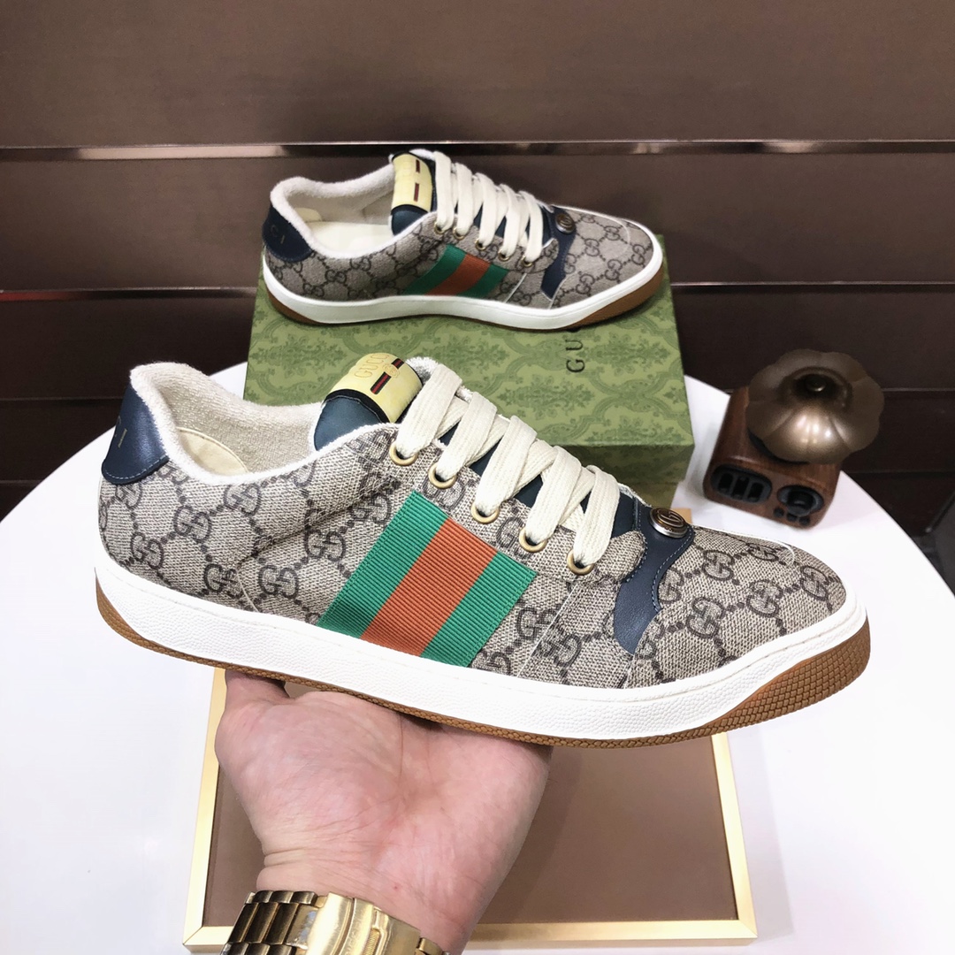 Gucci GG Web Stripe Low-Top Sneakers Multicolor