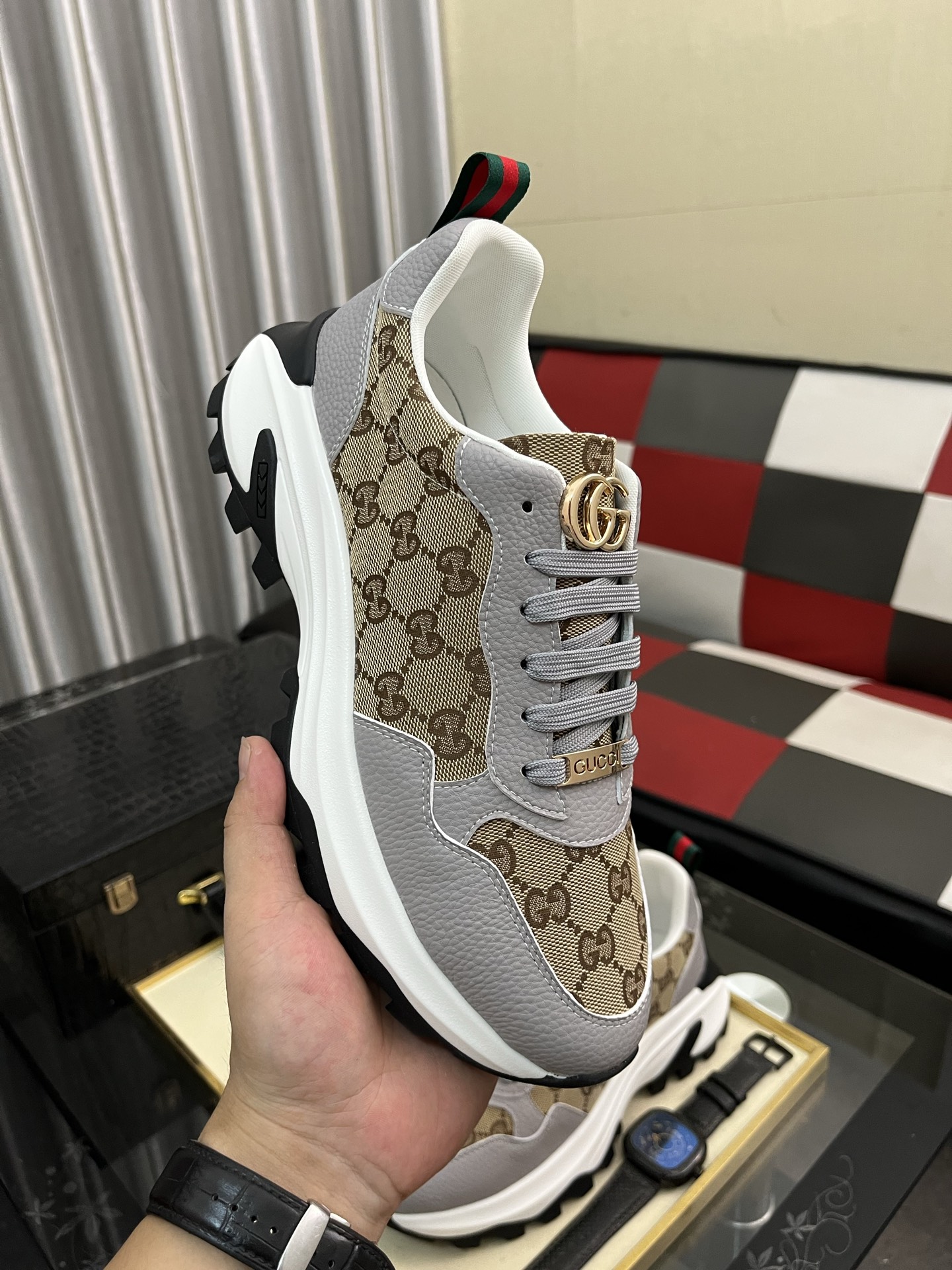 Gucci GG Canvas Chunky Sneakers Beige