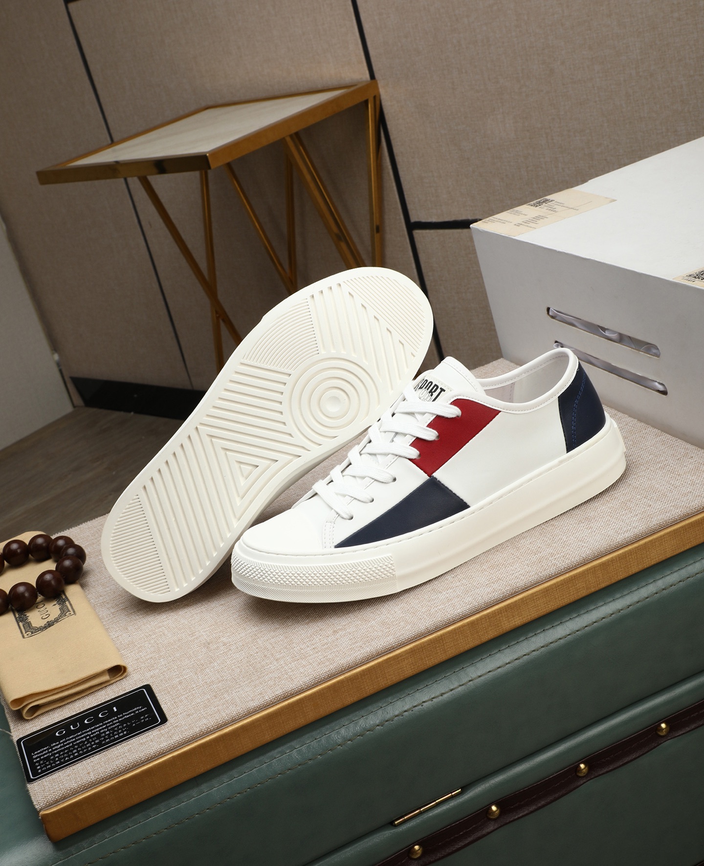 Gucci Leather Low-Top Sneakers Multicolor
