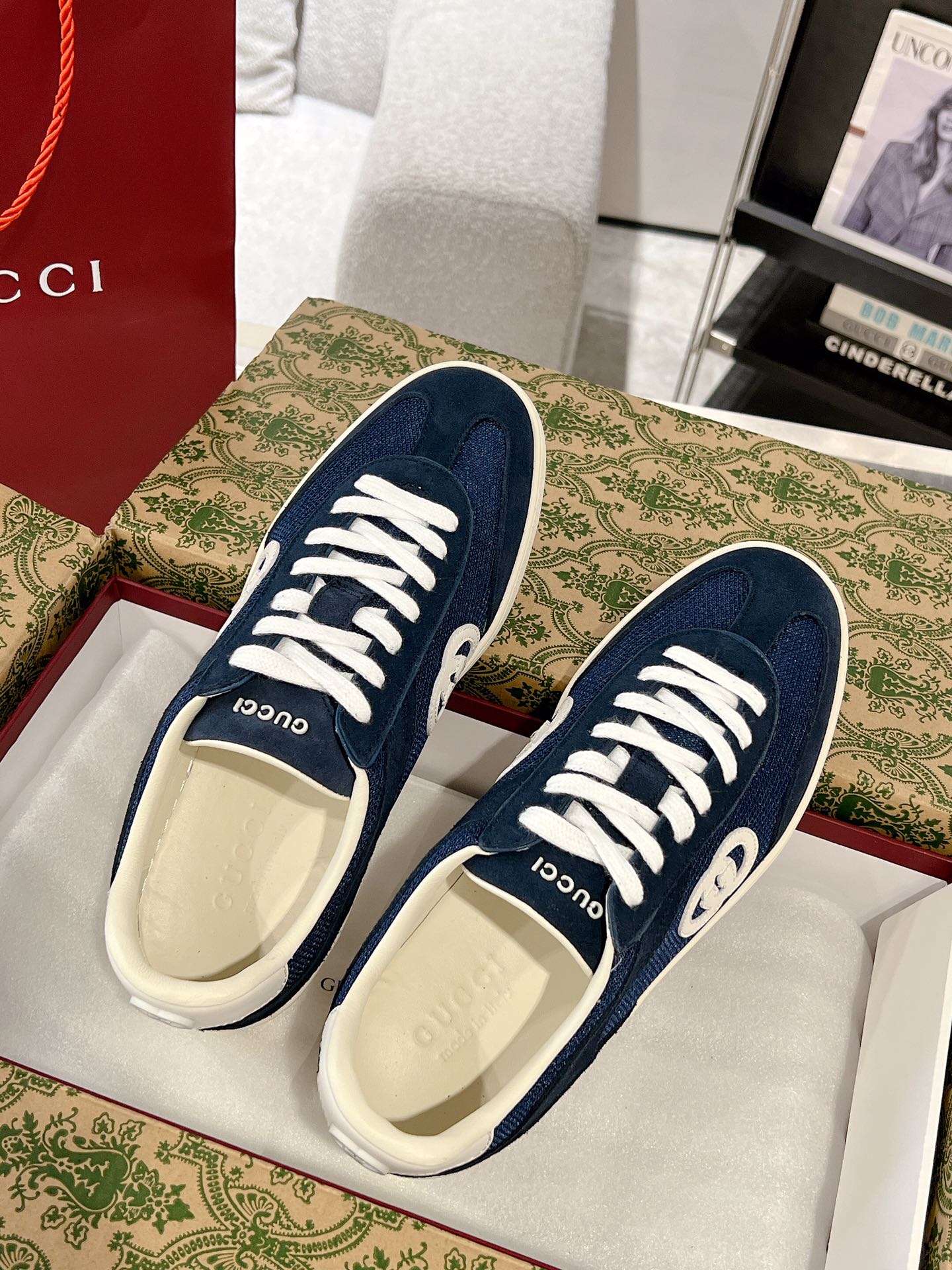 Gucci GG Low-Top Sneakers Navy