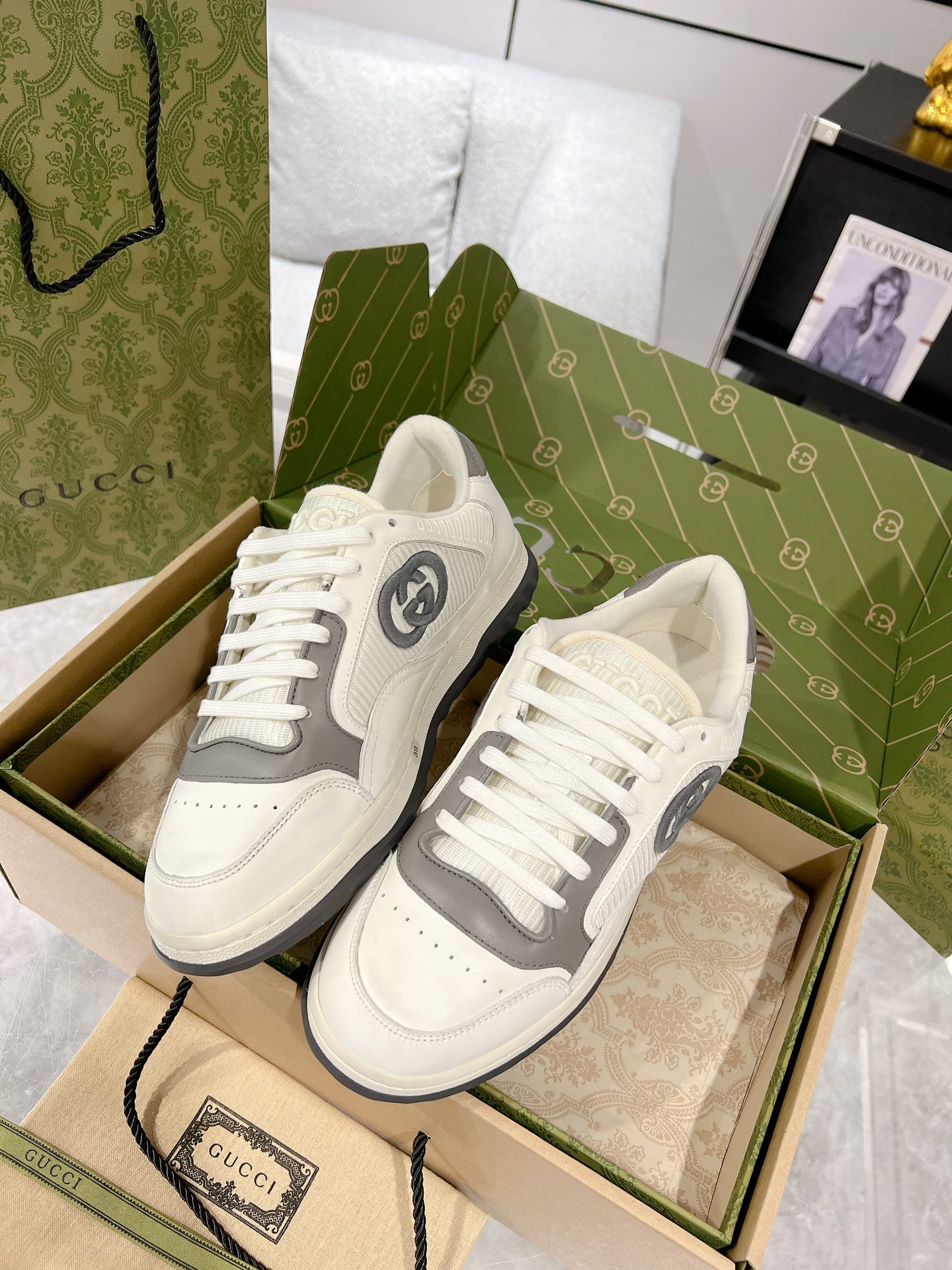 Gucci Mac80 Low Sneakers White/Grey