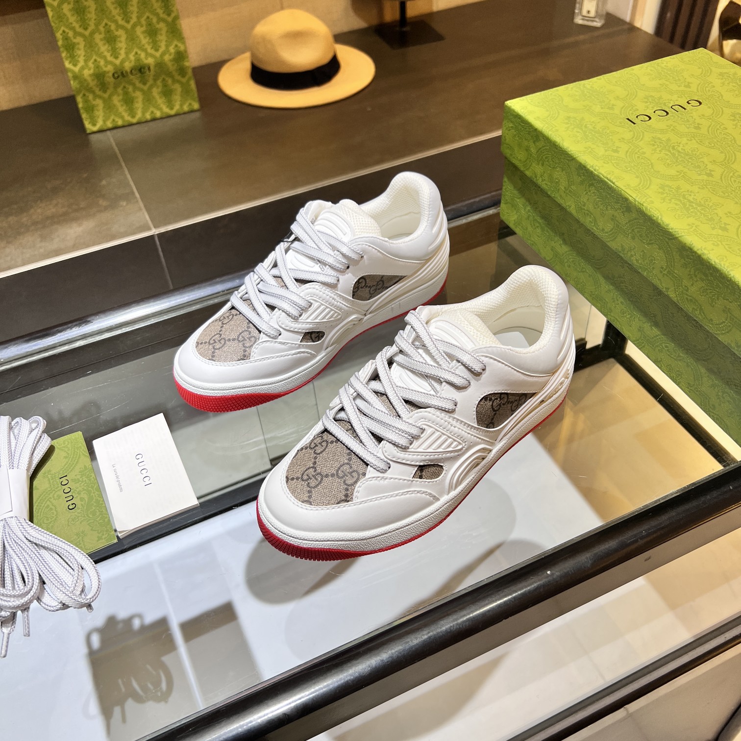Gucci GG Low-Top Sneakers White/Red