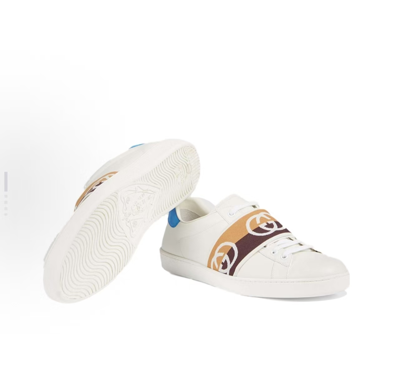 Gucci Ace Embroidered Low-Top Sneakers Blue
