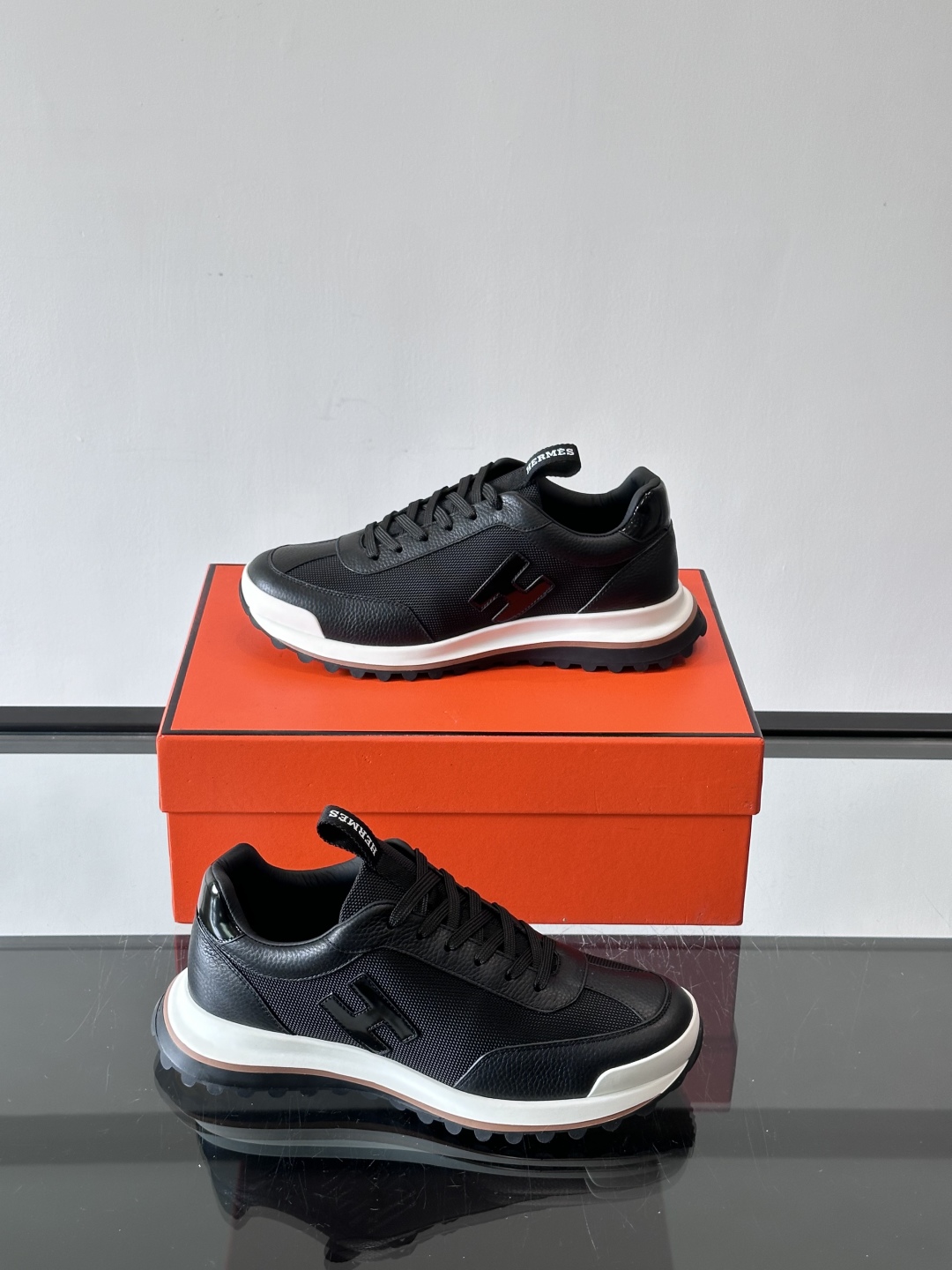 Hermes Hugo Platform Sneakers Black