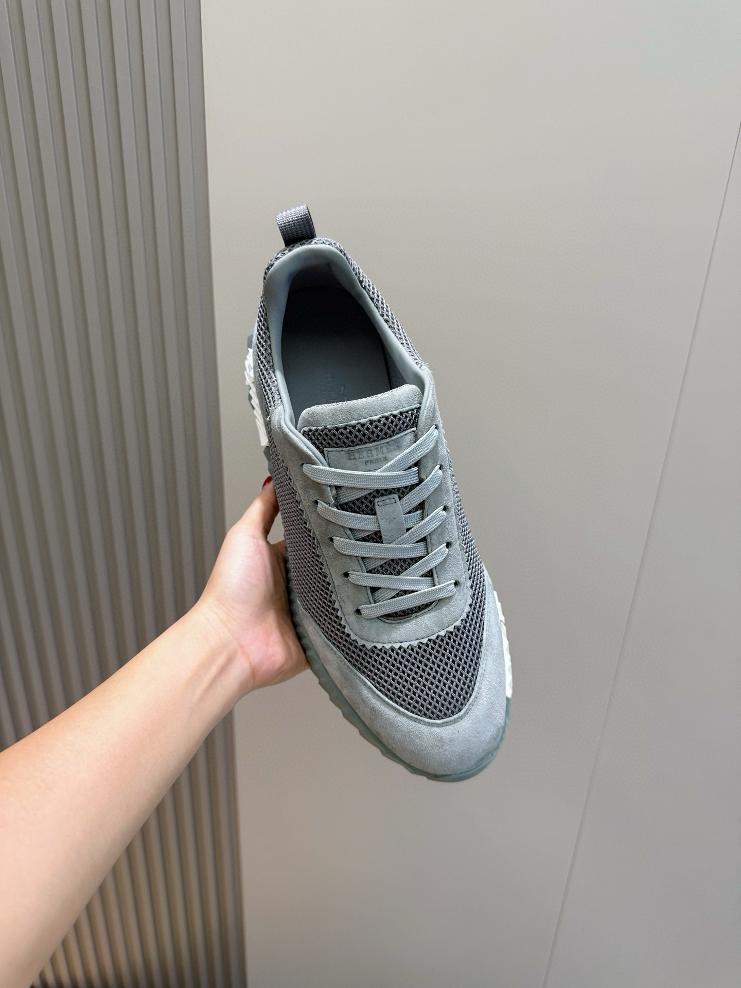 Hermes Bouncing Mesh Sneakers Gray