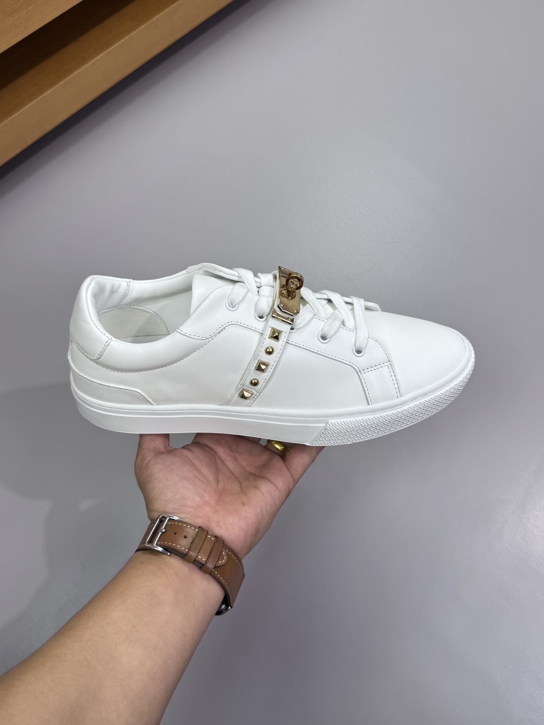 Hermes Leather Casual Sneakers White