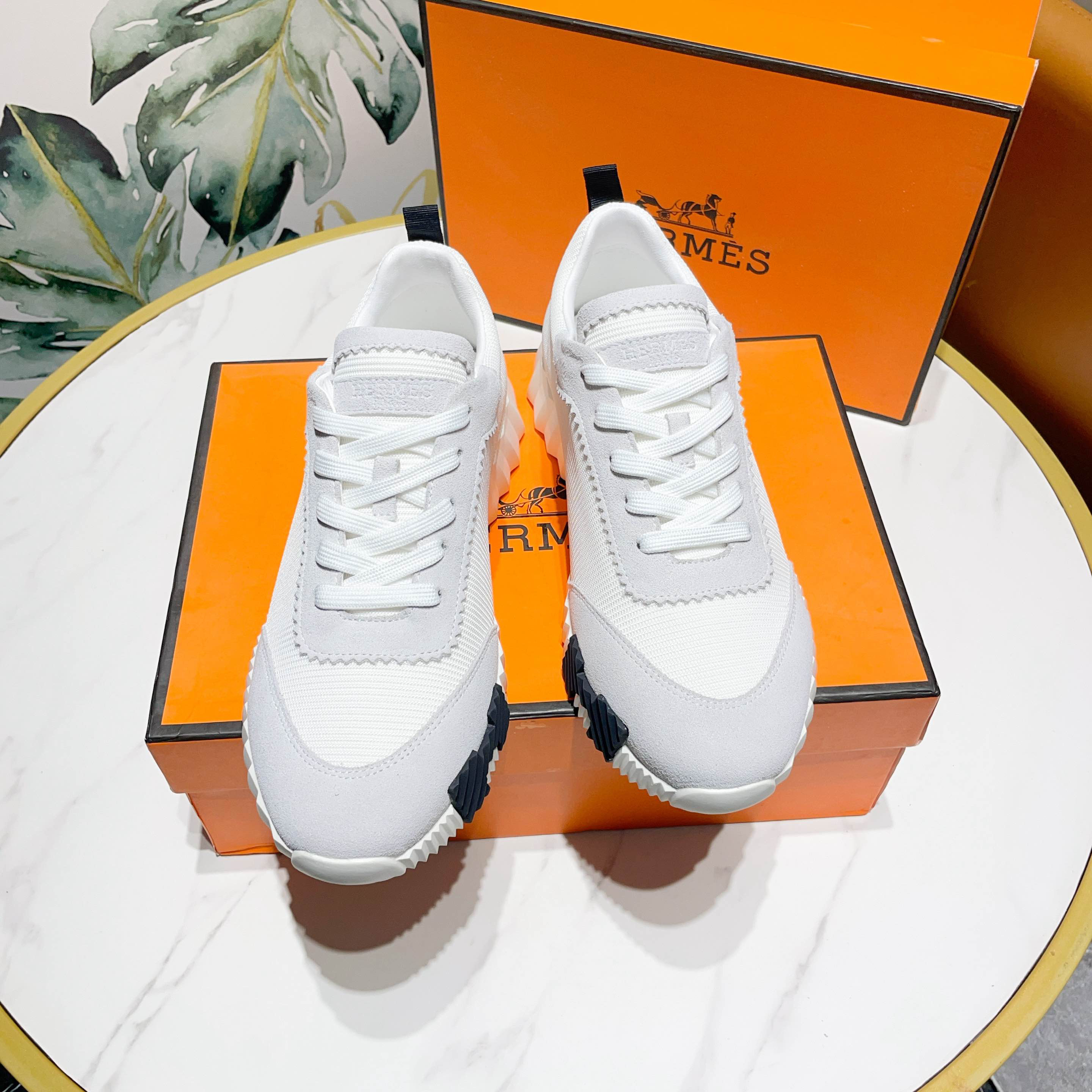 Hermes H Logo Chunky Sneakers White