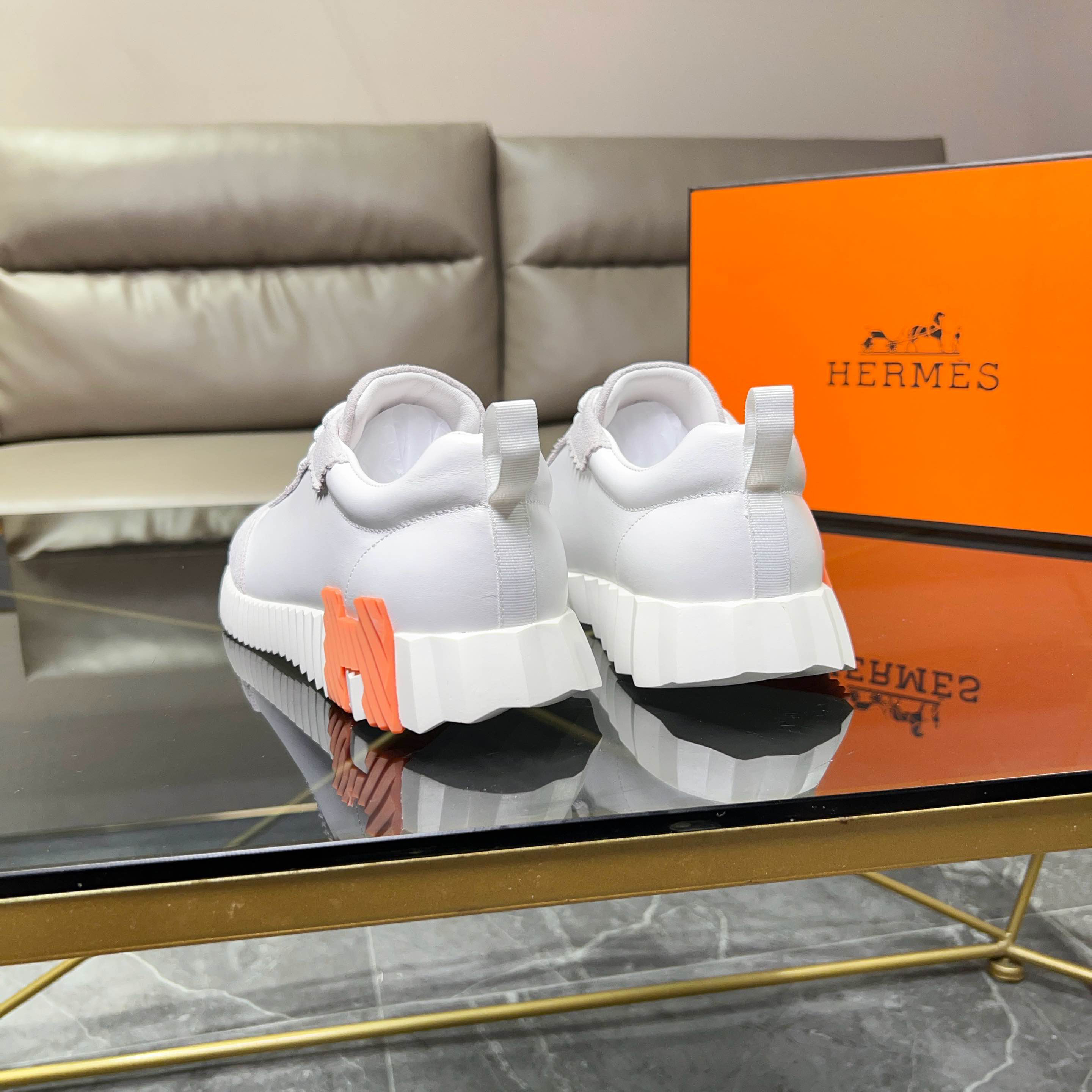 Hermes H Logo Chunky Sneakers White