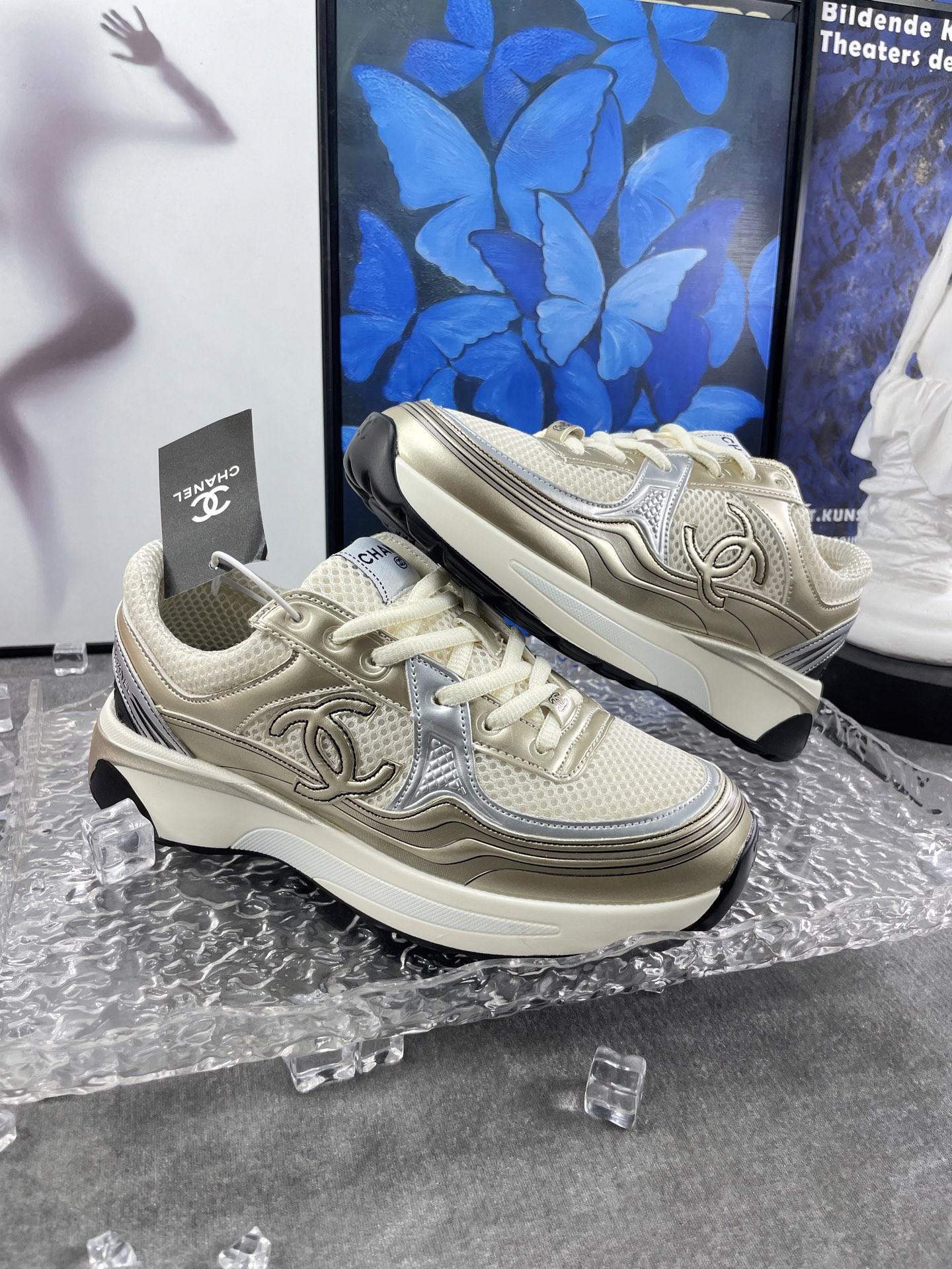 Chanel Mesh Runner Sneakers Beige