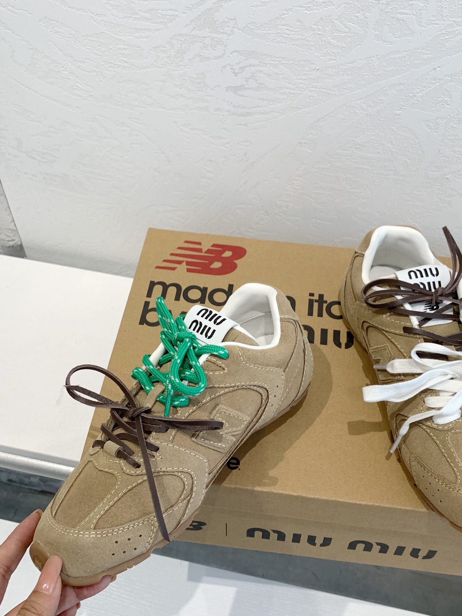 Miu Miu x New Balance 530 Retro Sneakers Khaki