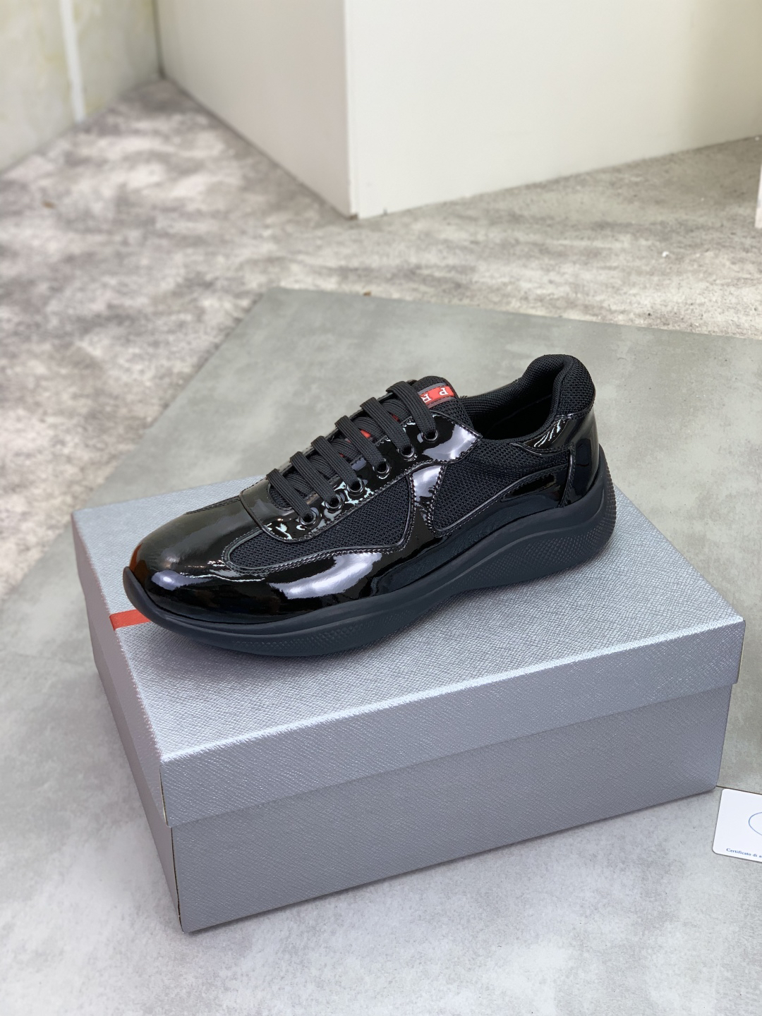 Prada Patent Leather Runner Black