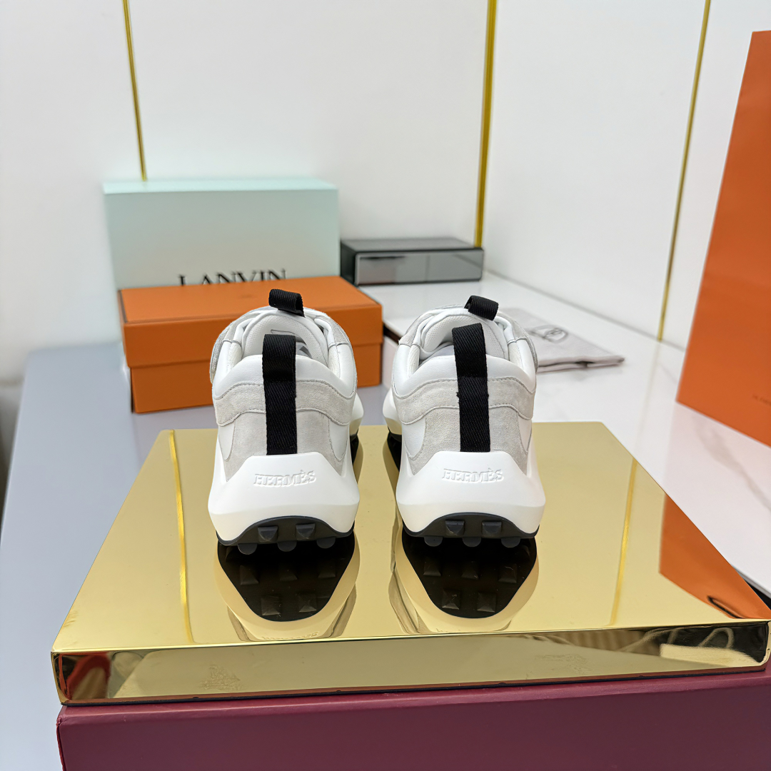 Hermes Loosneaker Velcro Sneakers White/Gray