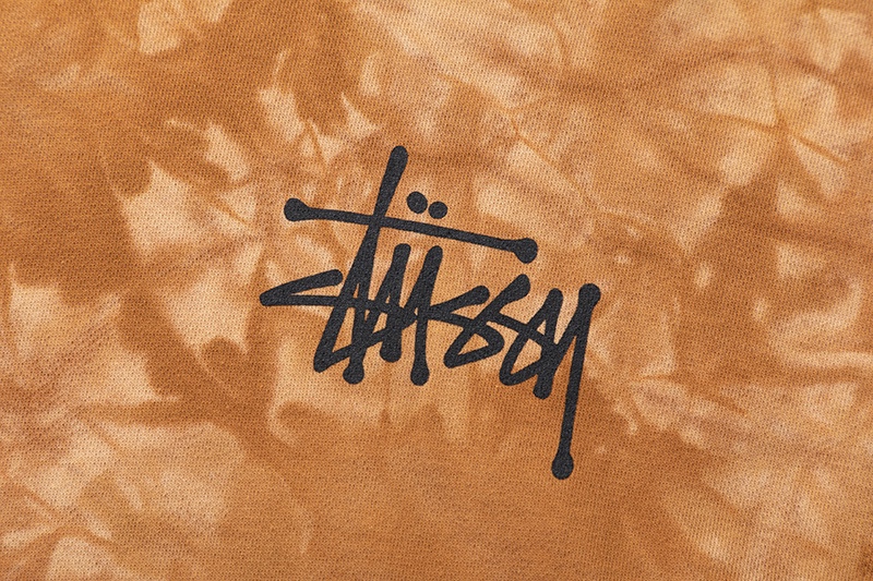 Stussy Tie-Dye Logo Pullover Hoodie Brown