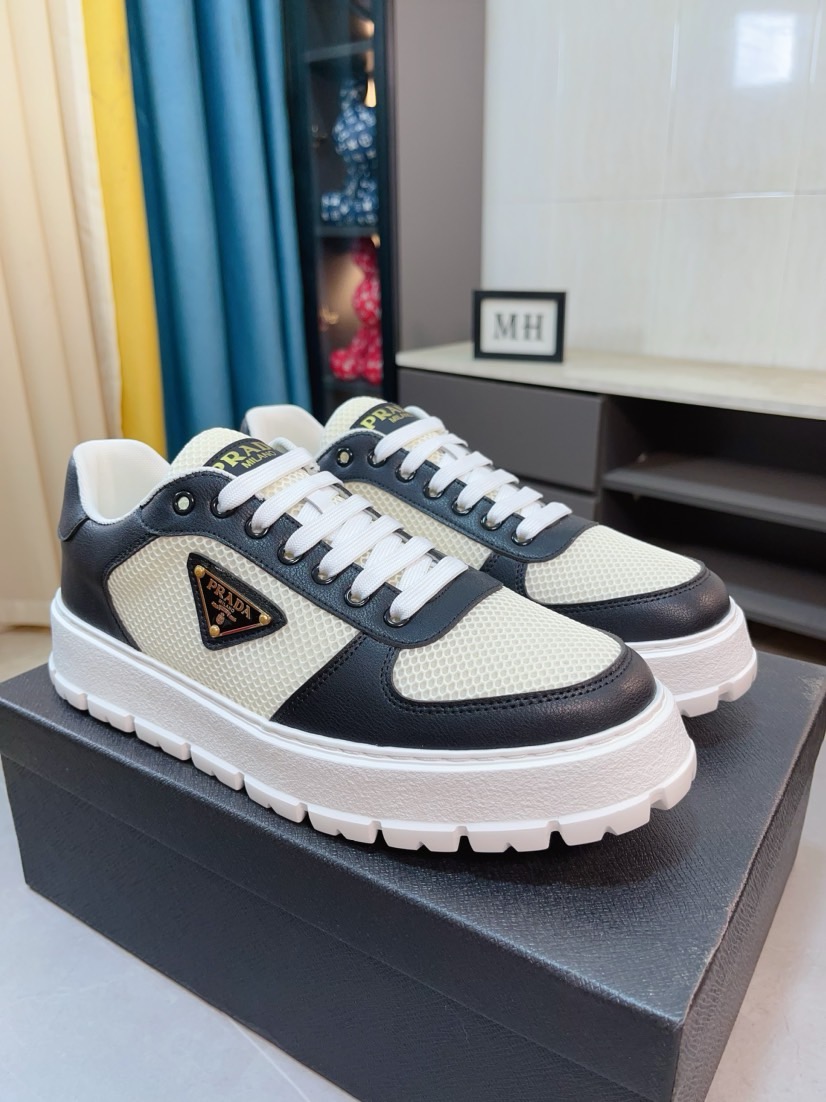 Prada Triangle Logo Lug Sole Sneakers Black