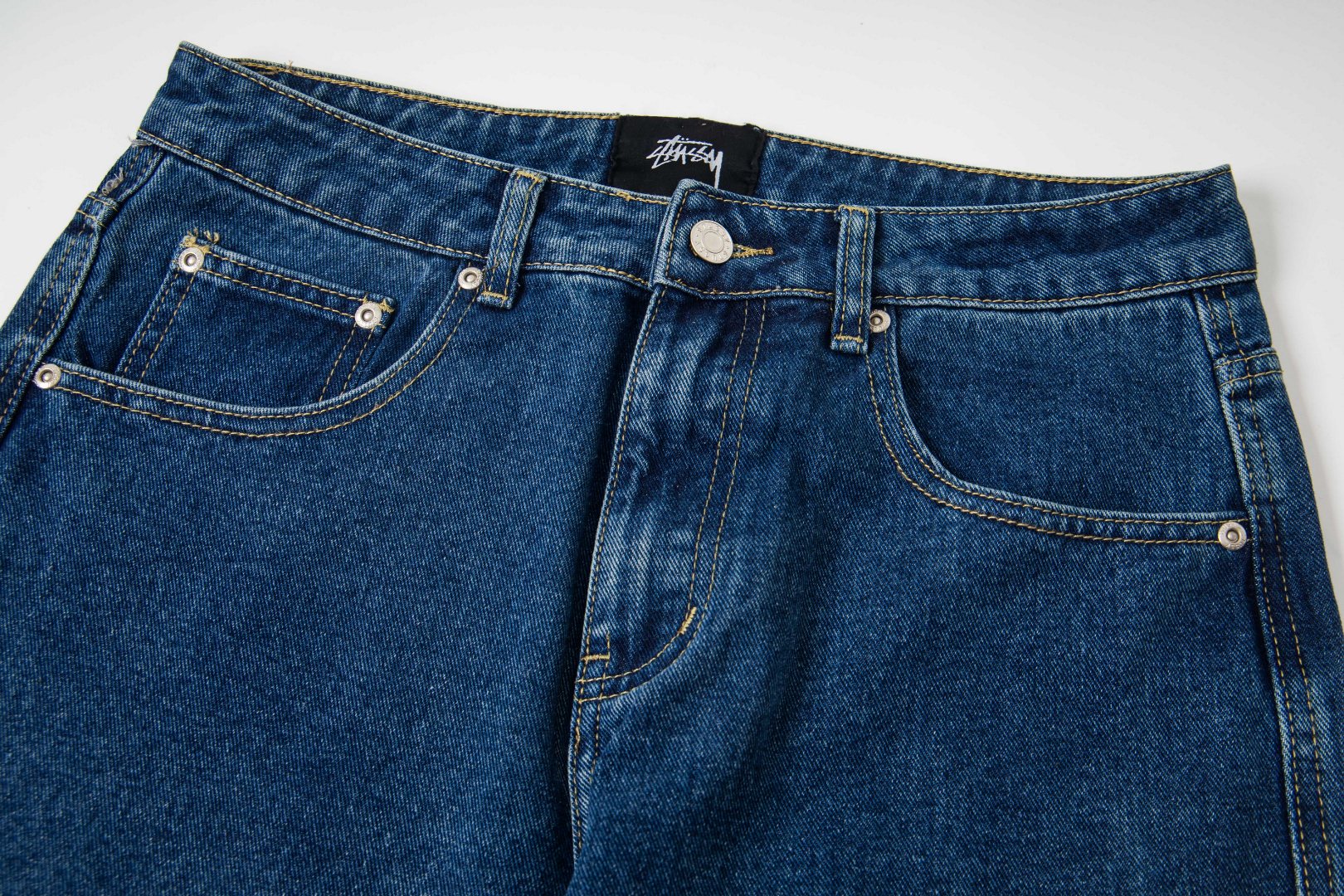 Stussy SS25 Logo Print Jeans Blue