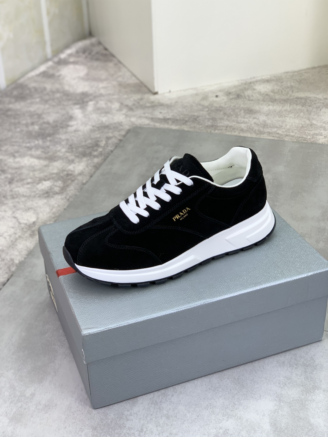 Prada Calf Leather Sneakers Black