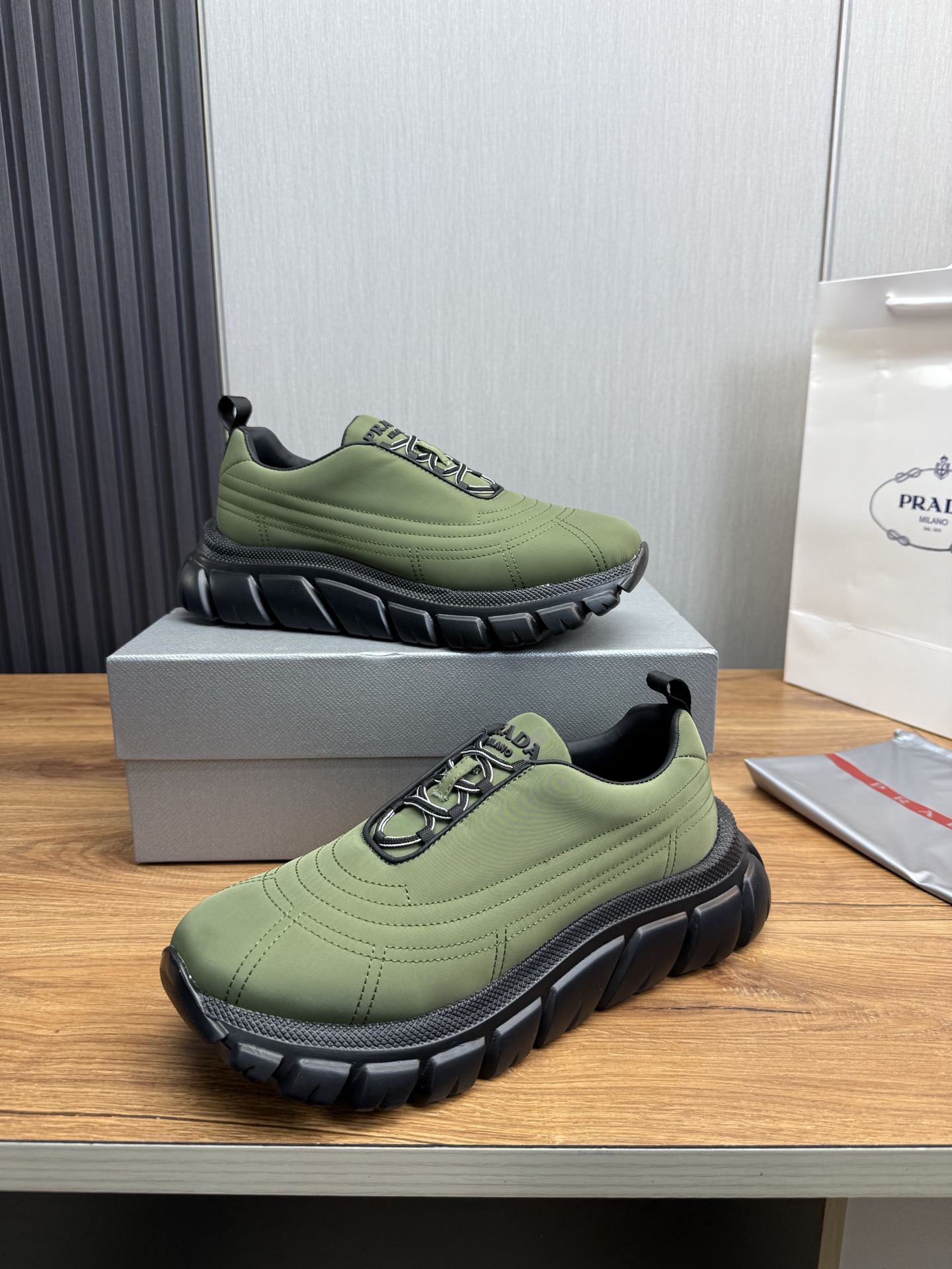 Prada Milano Chunky Sneakers Green