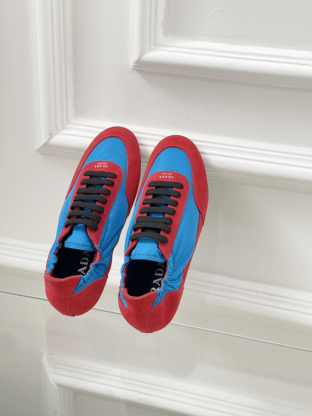 Prada Collapse Re-Nylon Sneakers Blue/Red